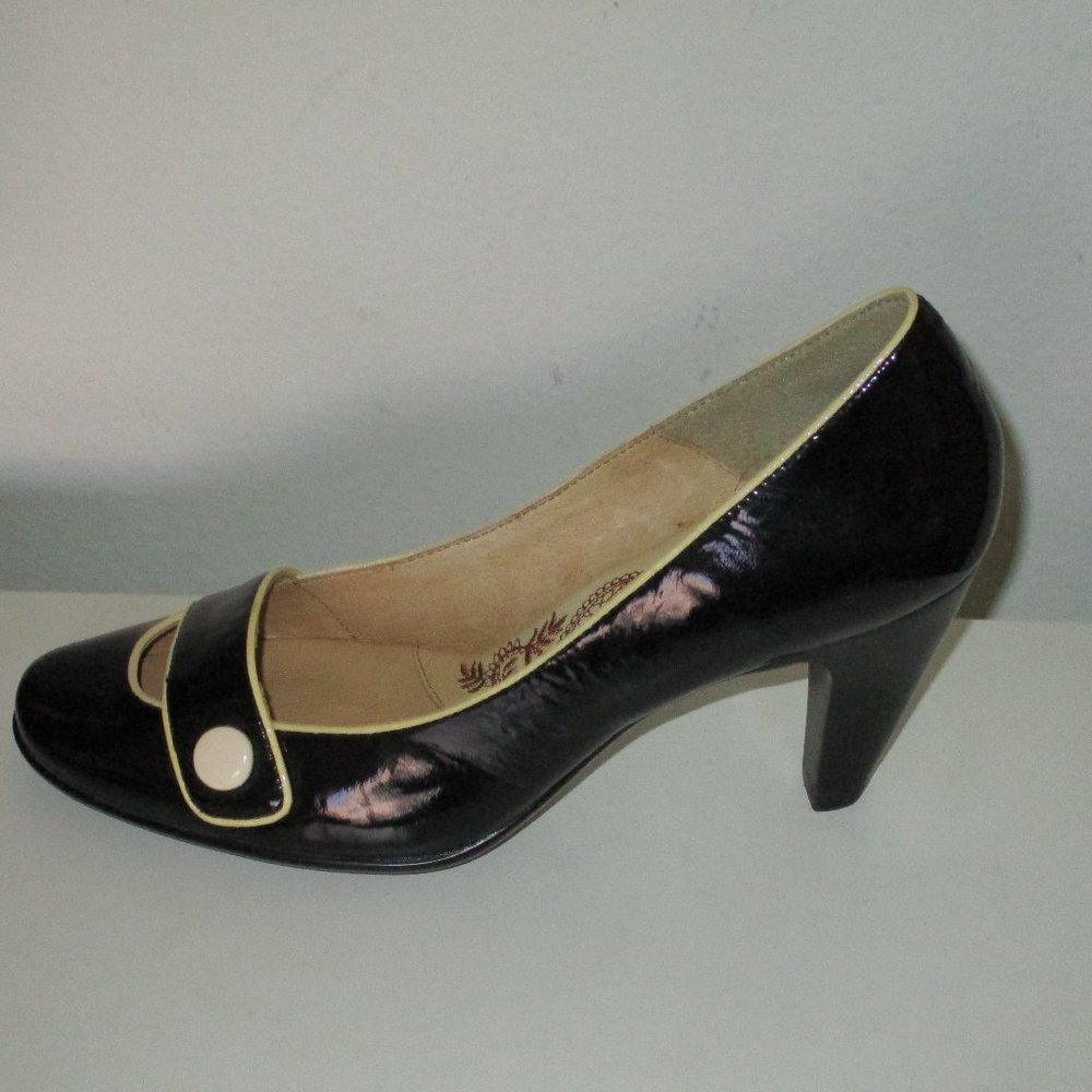 Sofft Womens Black Patent Leather 3" Heel Pump NWOB - Size 8M - Picture 2 of 8